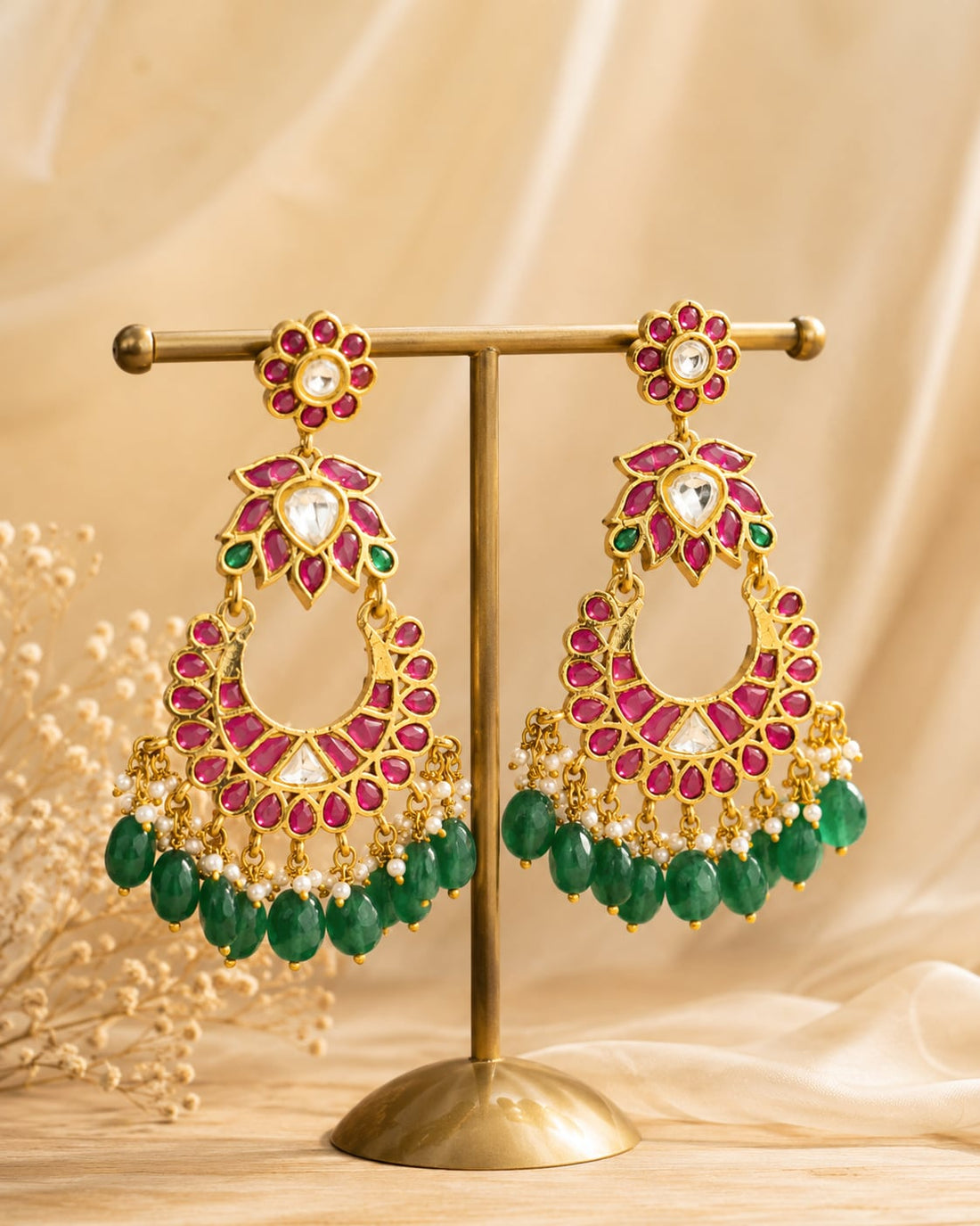 FeelOri jadau kundan earrings on jewellery display