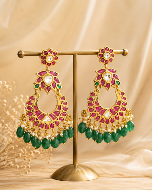 FeelOri jadau kundan earrings on jewellery display