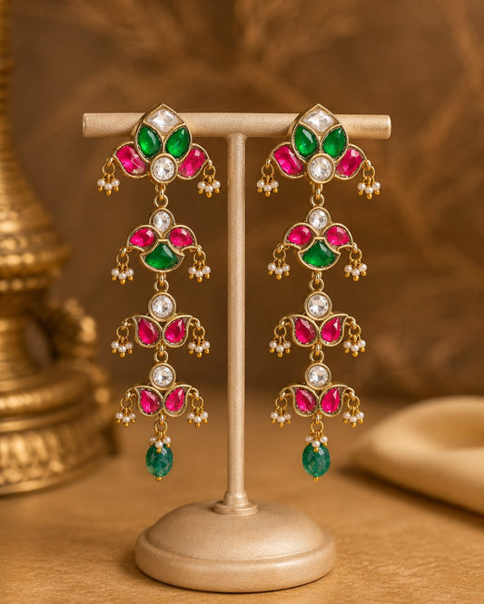 FeelOri jadau kundan earrings on jewellery display