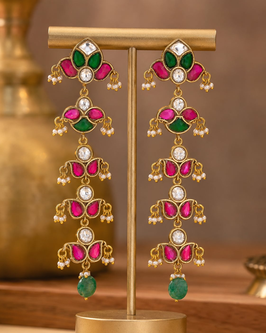 FeelOri real kempu jadau earrings for sarees, kurtas, and festive styling