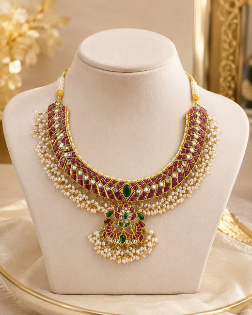FeelOri jadau kundan necklace on jewellery display