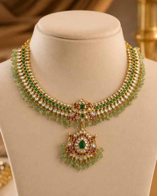 FeelOri jadau kundan necklace on jewellery display