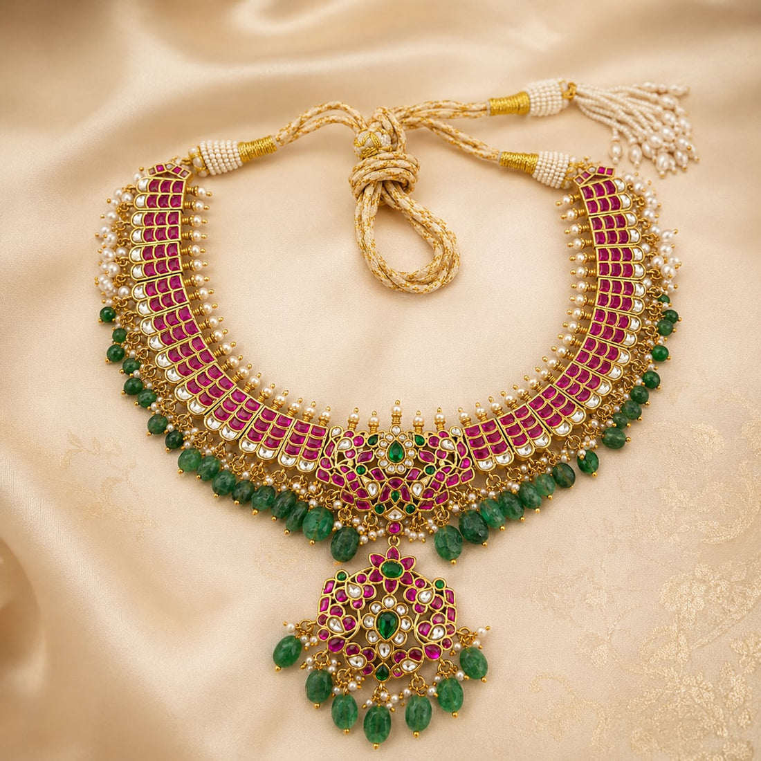 FeelOri jadau kundan pendant set for sarees and festive styling