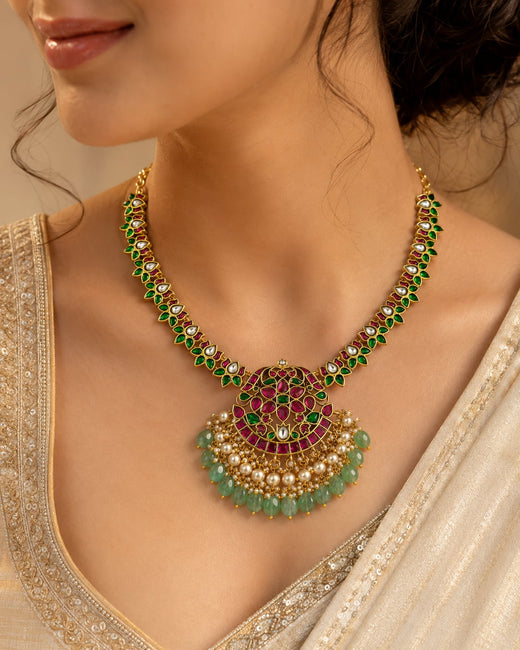 FeelOri jadau kundan necklace styled with Indian occasion wear