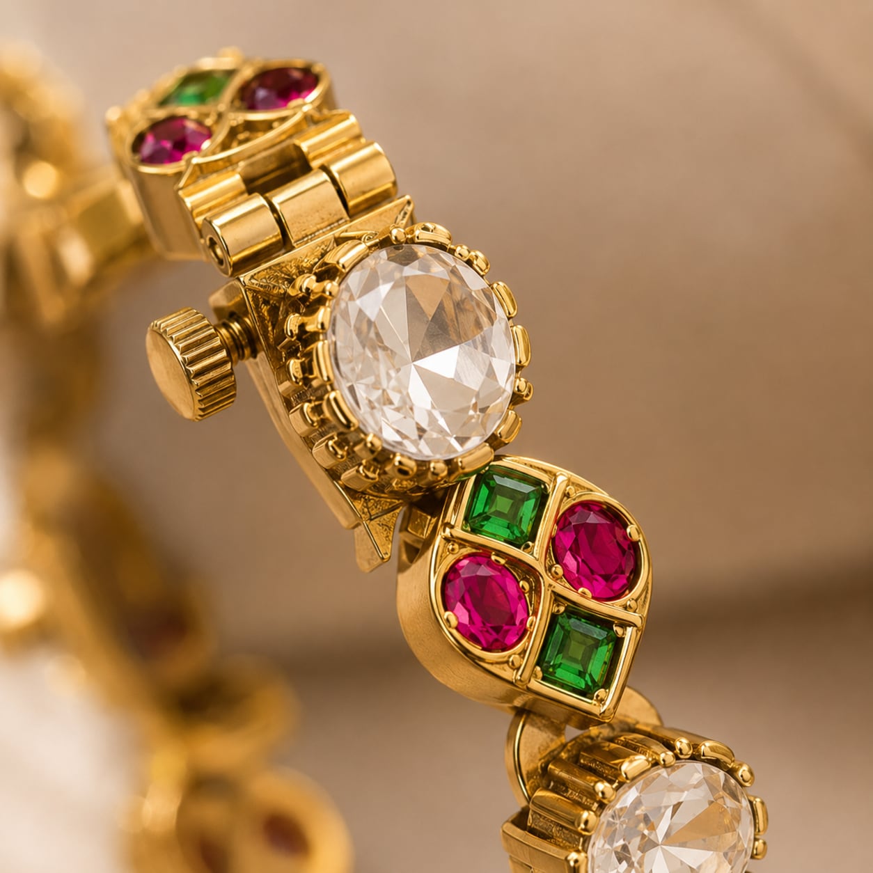 FeelOri jadau kundan openable kada bangle kada hinge, opening, stone setting, and antique-polish detail