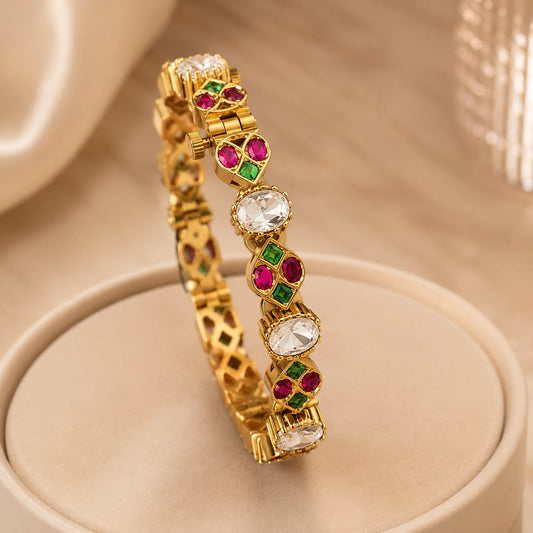 FeelOri jadau kundan openable kada bangle on jewellery display