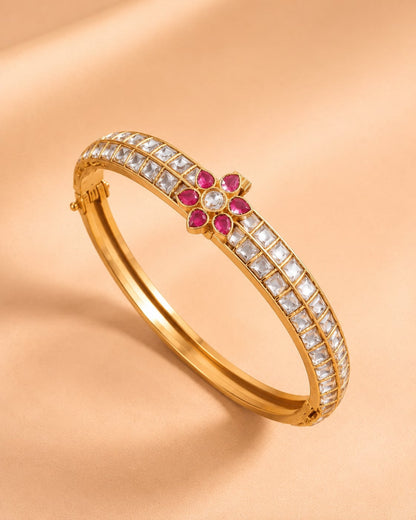 FeelOri jadau kundan openable kada bangle on jewellery display