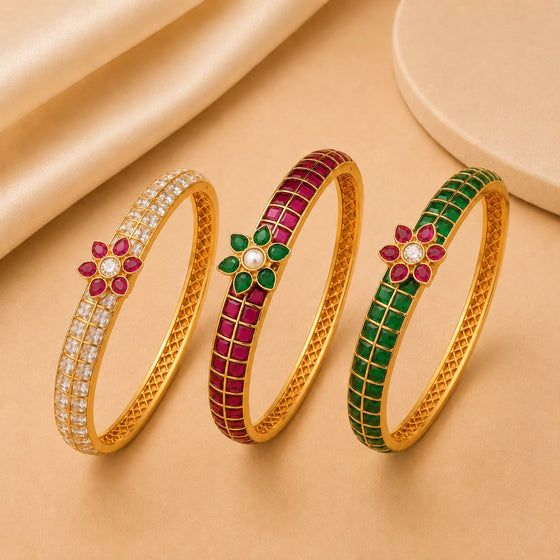 FeelOri jadau kundan openable kada bangle for festive wrist styling and Indian occasion wear