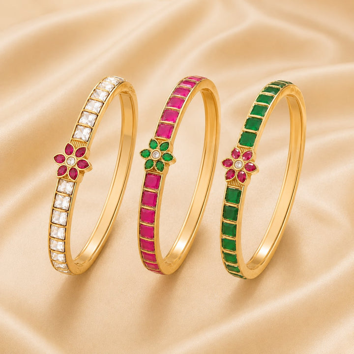 FeelOri jadau kundan openable kada bangle for festive wrist styling and Indian occasion wear