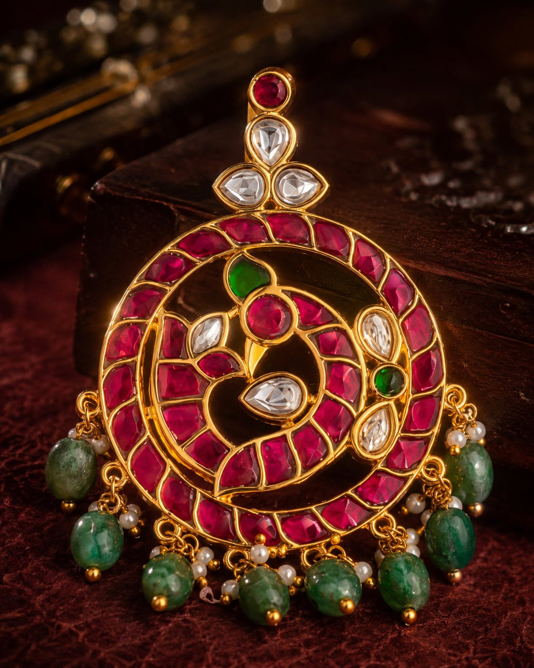 FeelOri jadau kundan pendant pendant and gold-polished detail