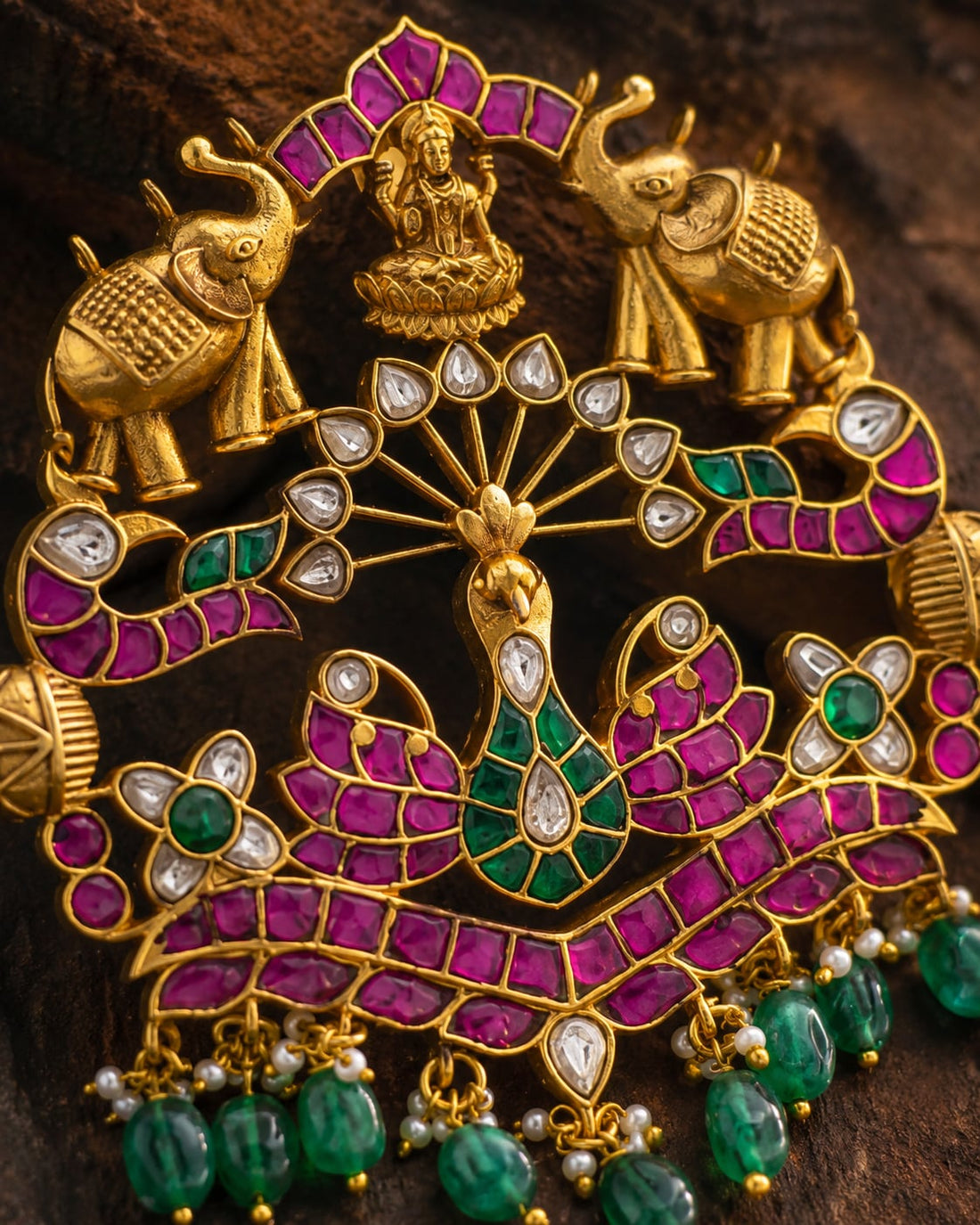 FeelOri jadau kundan pendant pendant and gold-polished detail