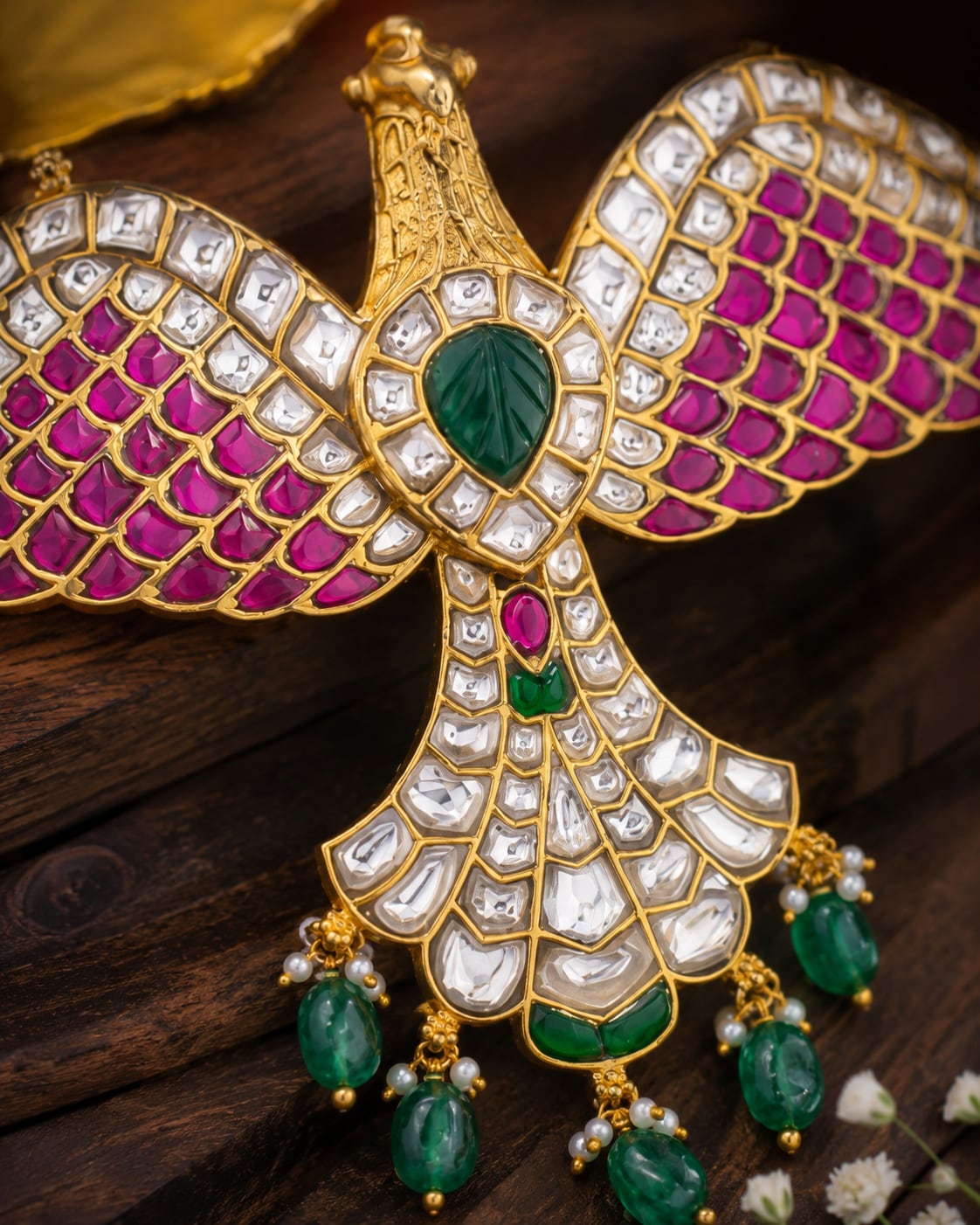 FeelOri jadau kundan pendant pendant and gold-polished detail