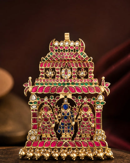 FeelOri jadau kundan pendant for sarees and festive styling