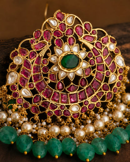 FeelOri jadau kundan pendant for sarees and festive styling
