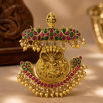 FeelOri jadau kundan pendant for sarees and festive styling