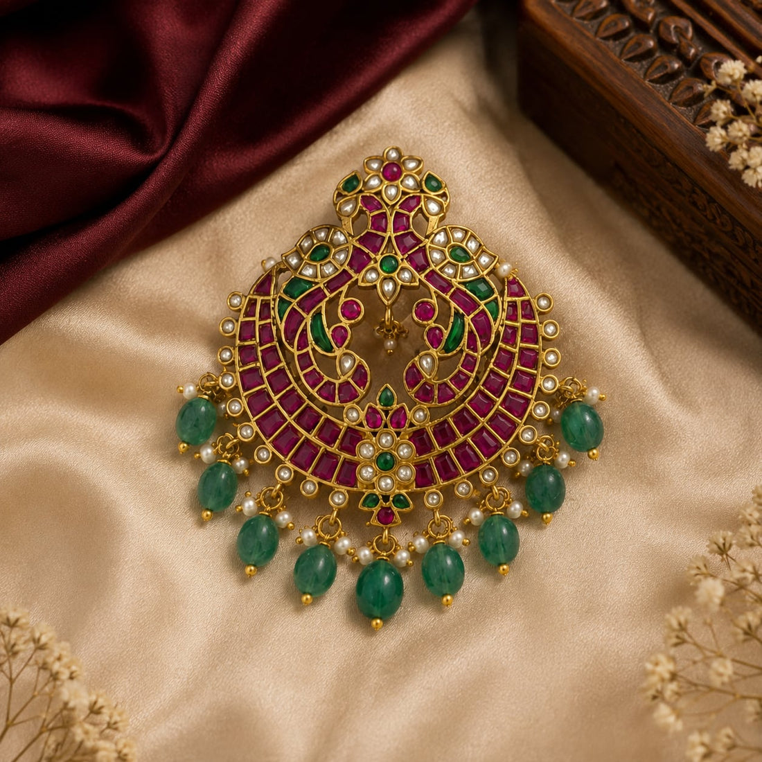 FeelOri jadau kundan pendant pendant and gold-polished detail