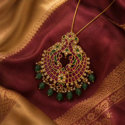 FeelOri jadau kundan pendant for sarees and festive styling