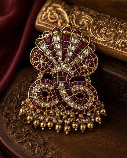 FeelOri jadau kundan pendant pendant and gold-polished detail