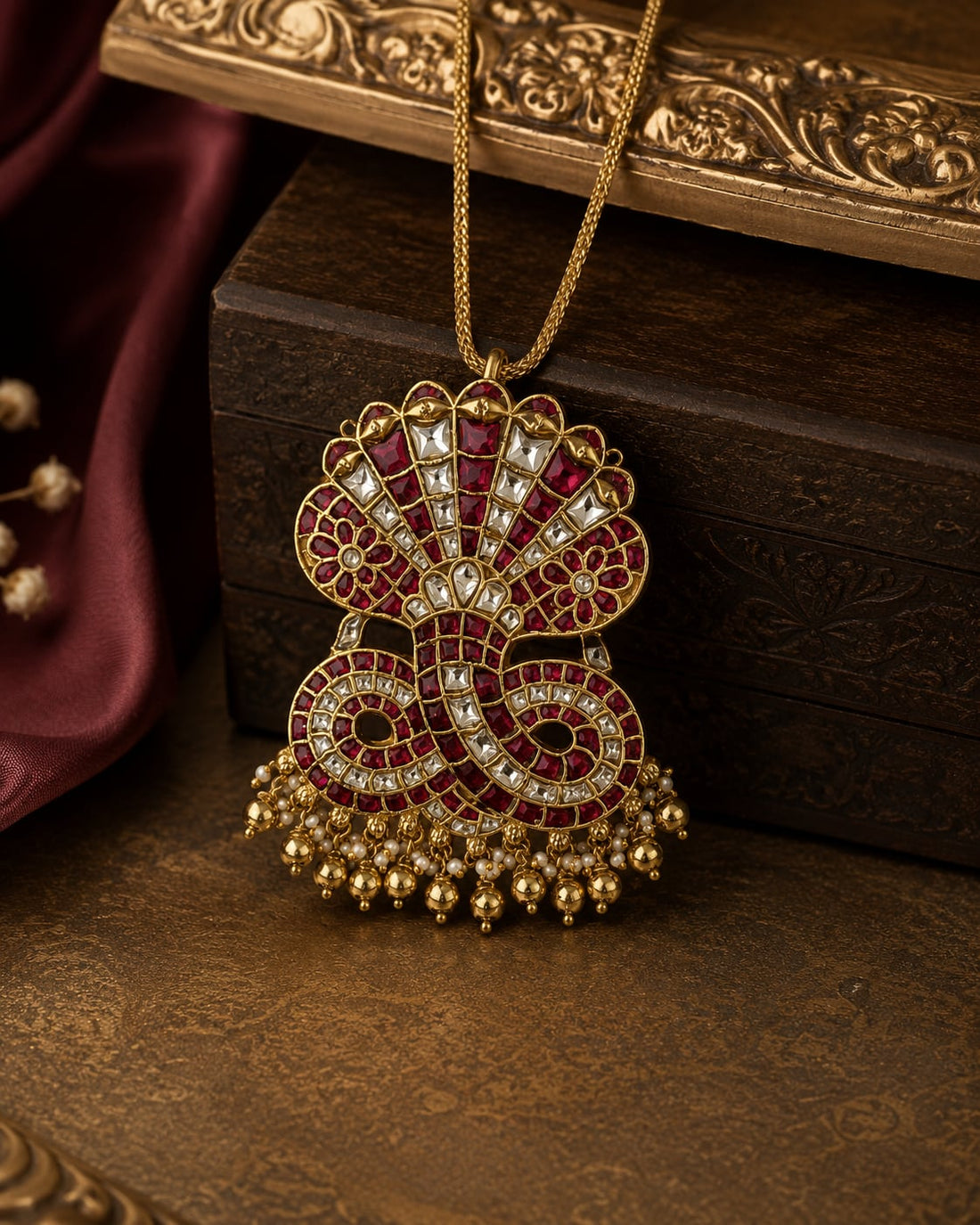 FeelOri jadau kundan pendant on jewellery display