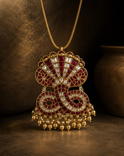 FeelOri jadau kundan pendant for sarees and festive styling