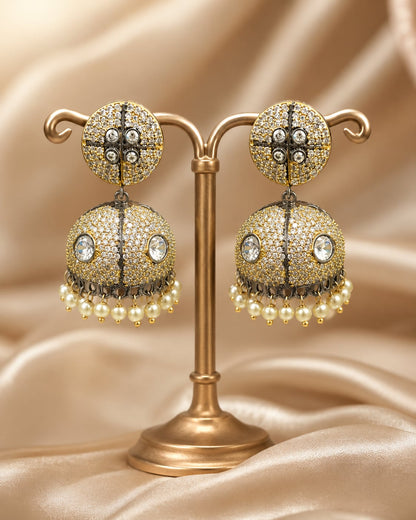 FeelOri pearl-look jhumka earrings for sarees, kurtas, and festive styling