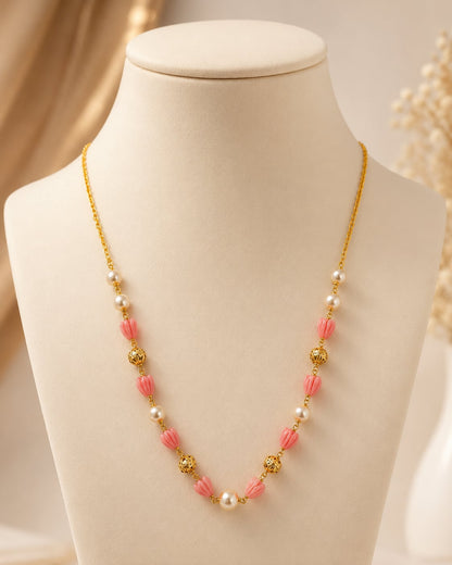 FeelOri gold-polished necklace on jewellery display