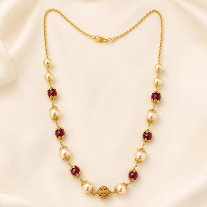 FeelOri gold-polished necklace for sarees and festive styling