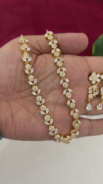 Video of FeelOri Bollywood Glam AD/CZ Statement Choker Set with matching earrings, SKU FN28.