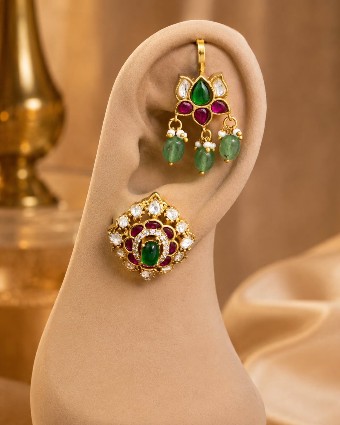 FeelOri real kempu jadau bugudi on jewellery display