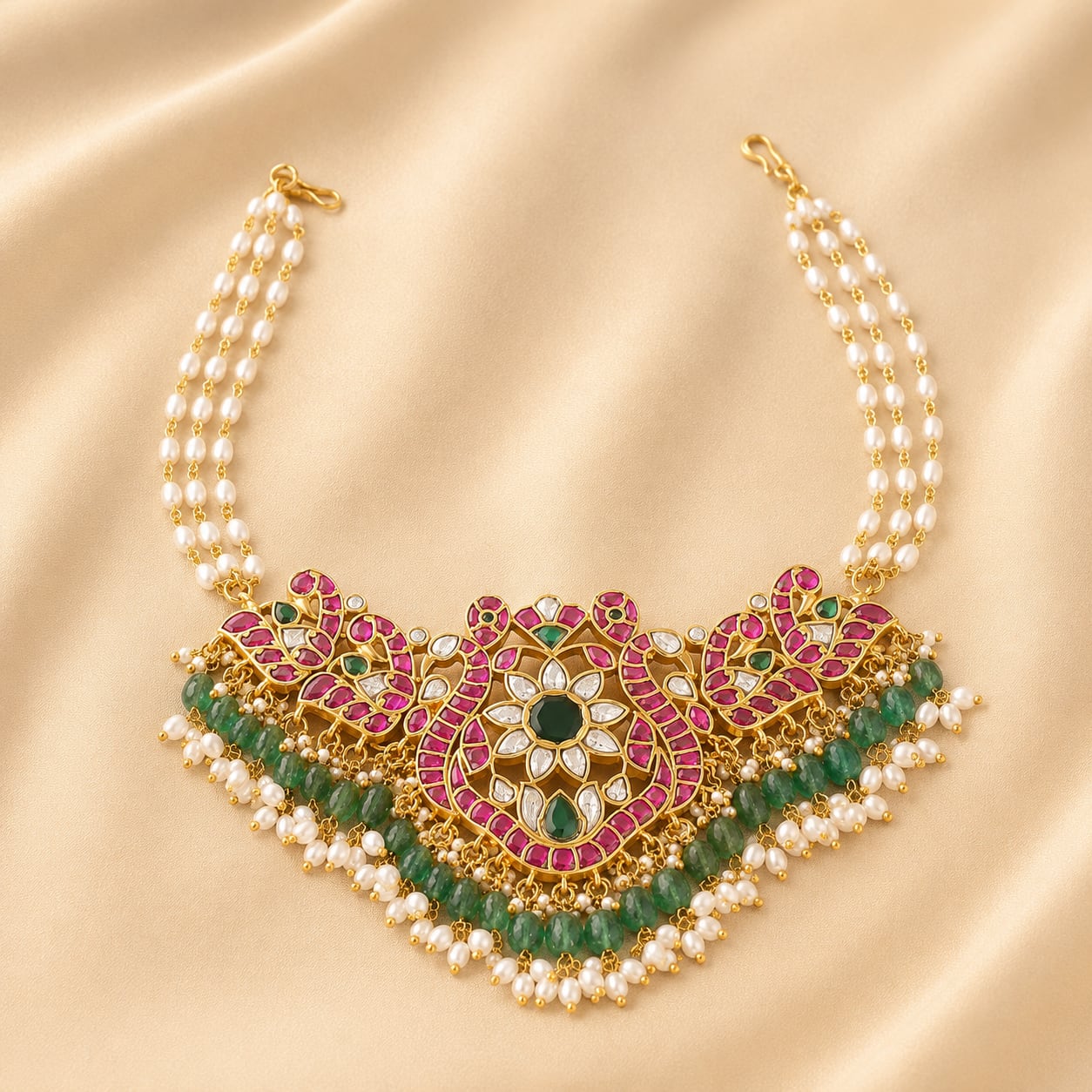 FeelOri real kempu jadau choker necklace for pattu sarees and South Indian festive styling