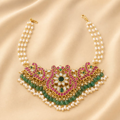FeelOri real kempu jadau choker necklace for pattu sarees and South Indian festive styling