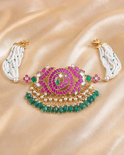 FeelOri real kempu jadau choker necklace for pattu sarees and South Indian festive styling