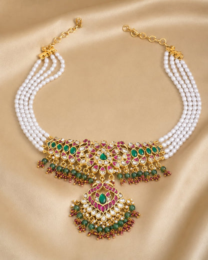 FeelOri real kempu jadau choker necklace for pattu sarees and South Indian festive styling