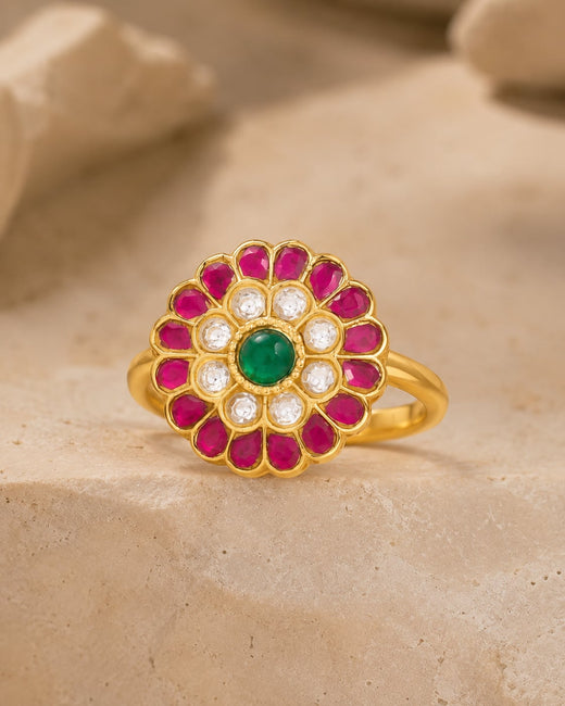 FeelOri jadau kundan finger ring for Indian occasion styling
