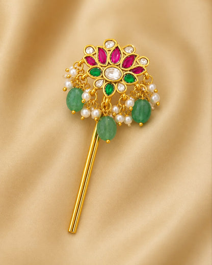 FeelOri jadau kundan hair pin for Indian occasion styling