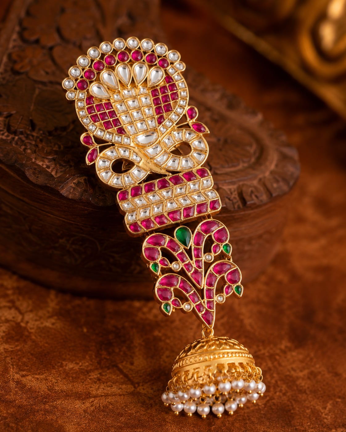 FeelOri jadau kundan jada choti gold-polished detail