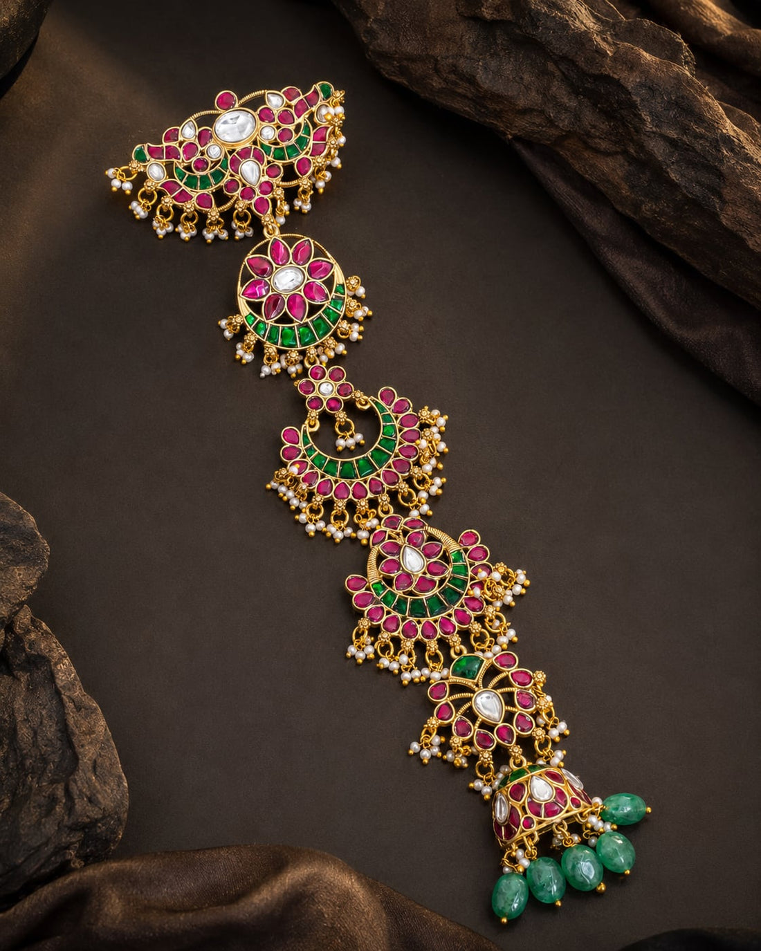 FeelOri real kempu jadau jada choti for Indian occasion styling