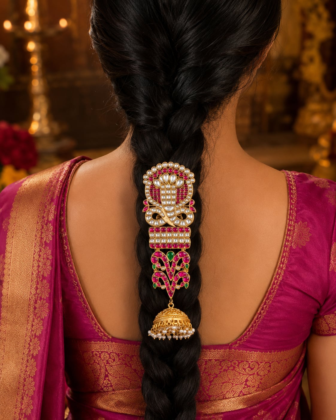 FeelOri jadau kundan jada choti styled with Indian occasion wear