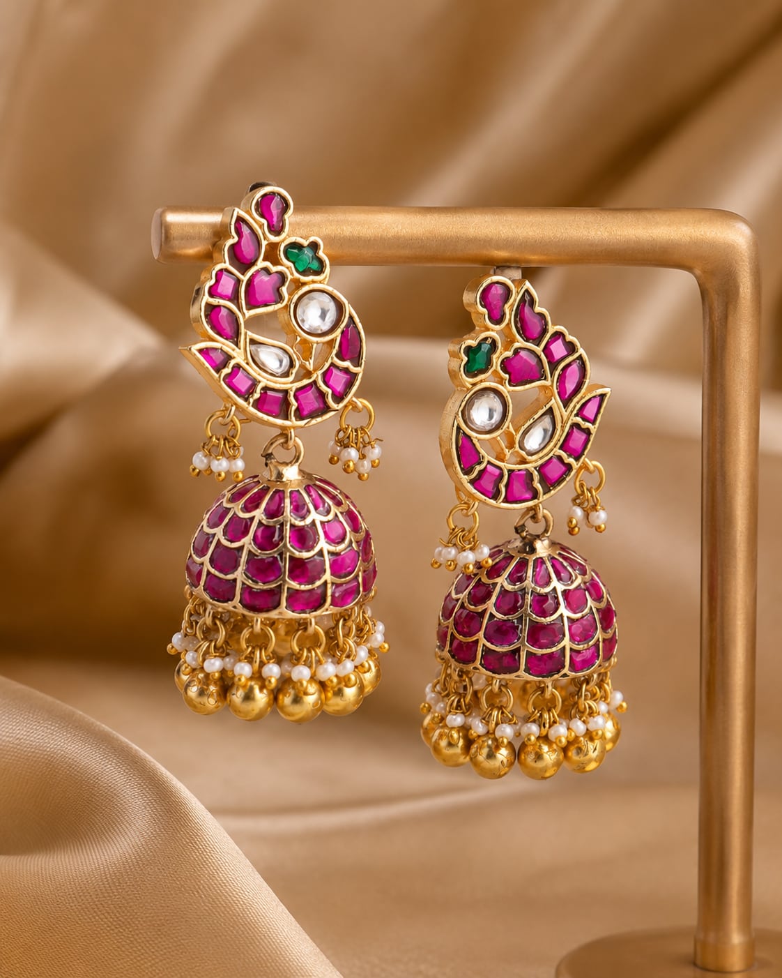 FeelOri real kempu jadau jhumka earrings for sarees, kurtas, and festive styling
