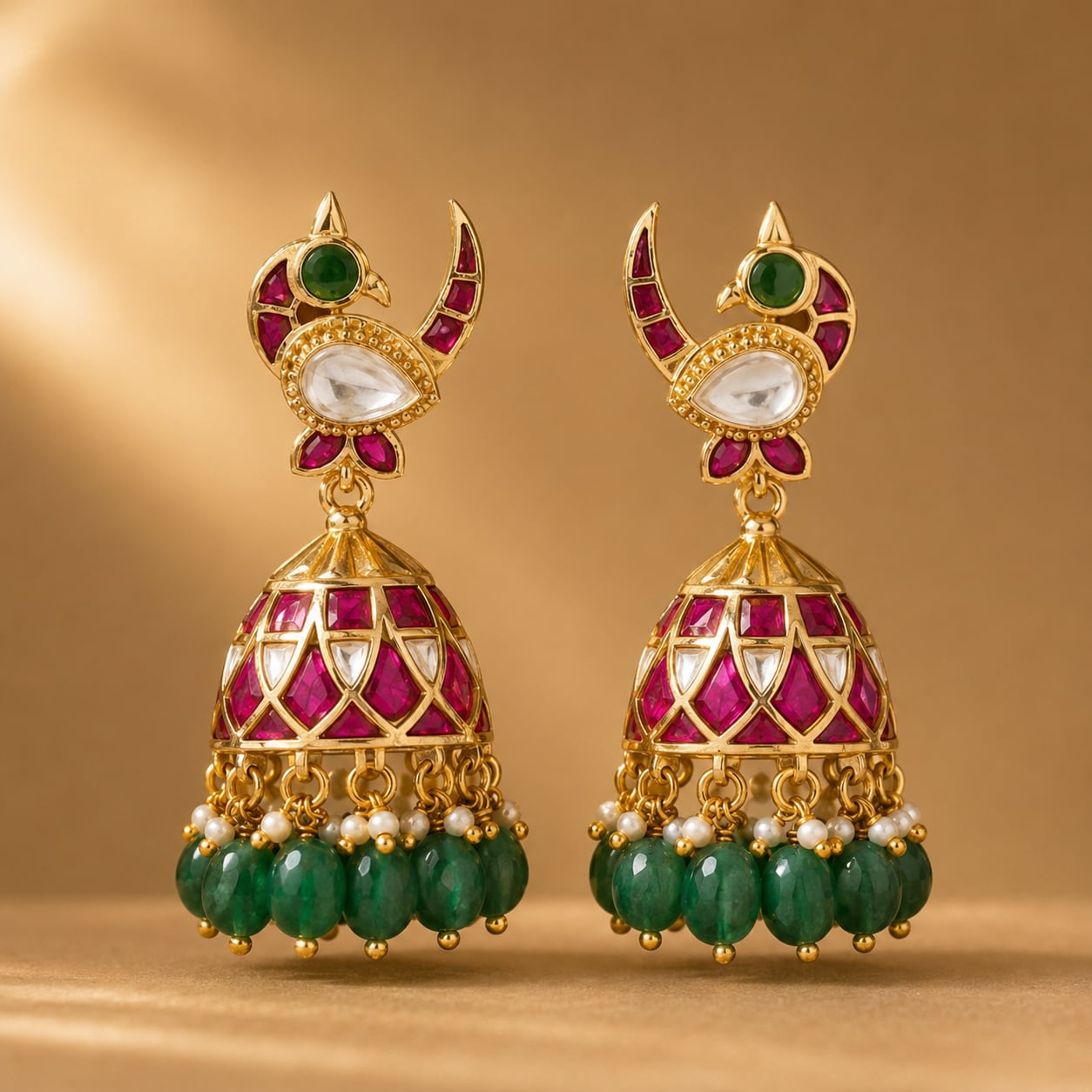 FeelOri real kempu jadau jhumka earrings for sarees, kurtas, and festive styling
