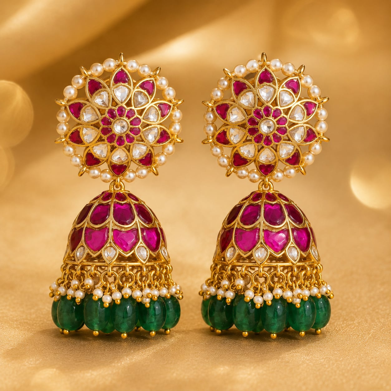 FeelOri real kempu jadau jhumka earrings for sarees, kurtas, and festive styling
