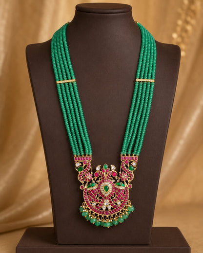 FeelOri real kempu jadau long haram necklace on jewellery display