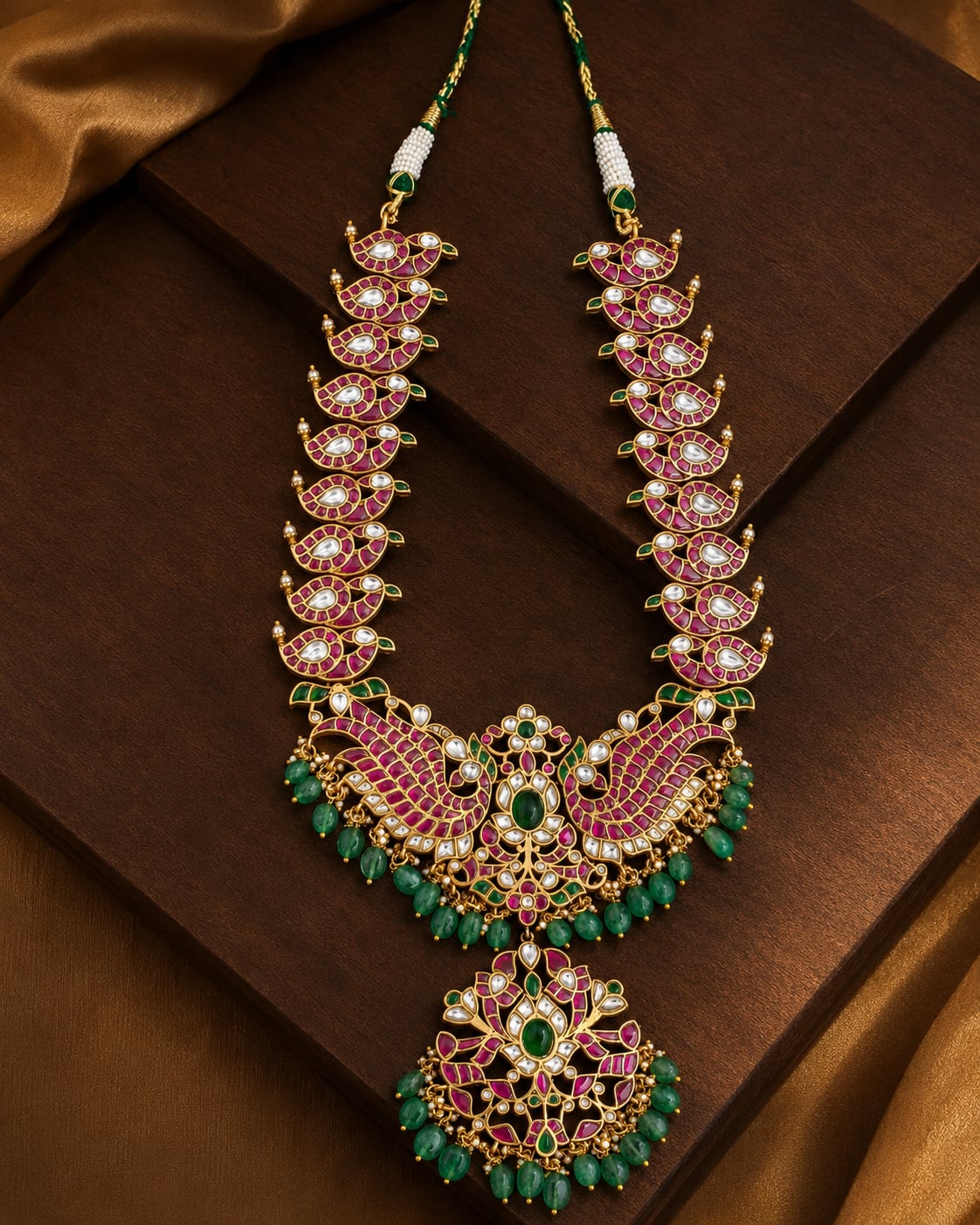 FeelOri real kempu jadau mala necklace for pattu sarees and South Indian festive styling