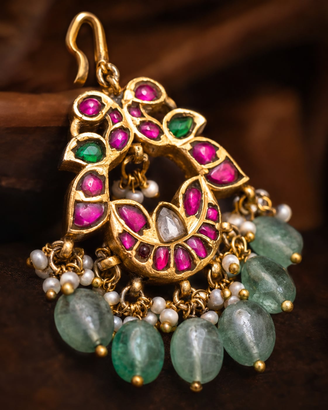 FeelOri real kempu jadau tikka gold-polished detail