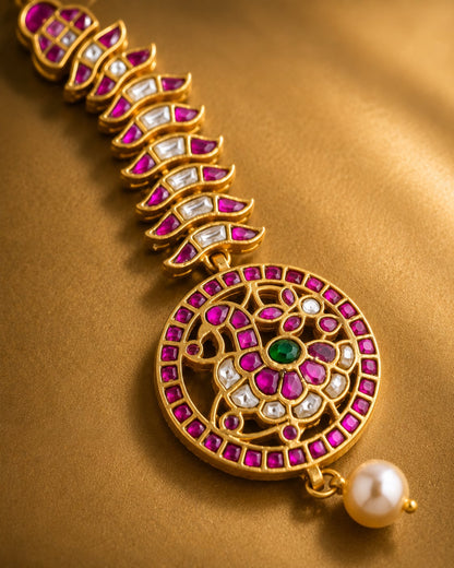 FeelOri real kempu jadau tikka gold-polished detail
