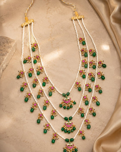FeelOri real kempu jadau mala necklace for pattu sarees and South Indian festive styling