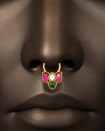 FeelOri jadau kundan nath nose ring for festive nose-ring styling