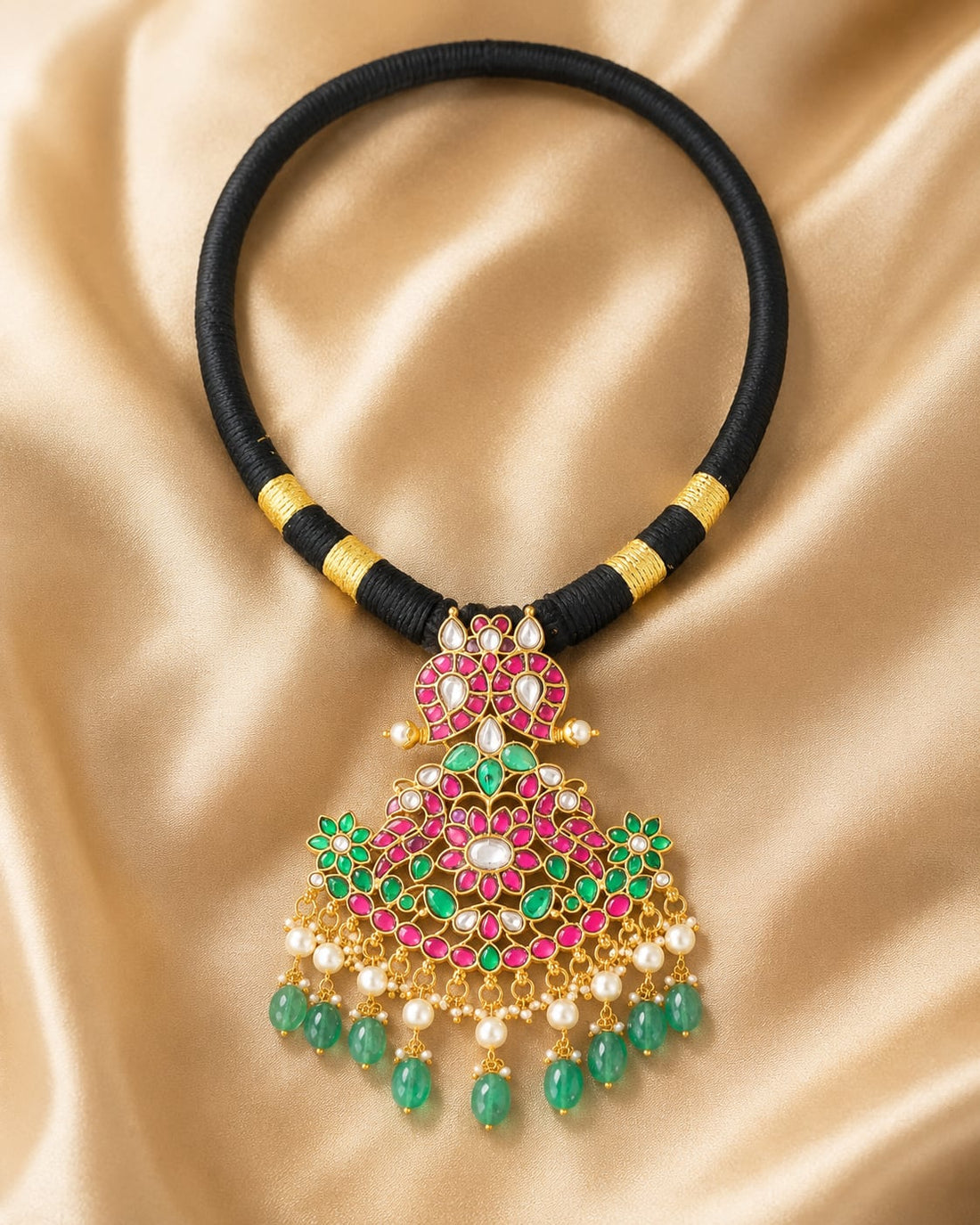 FeelOri real kempu jadau necklace for pattu sarees and South Indian festive styling