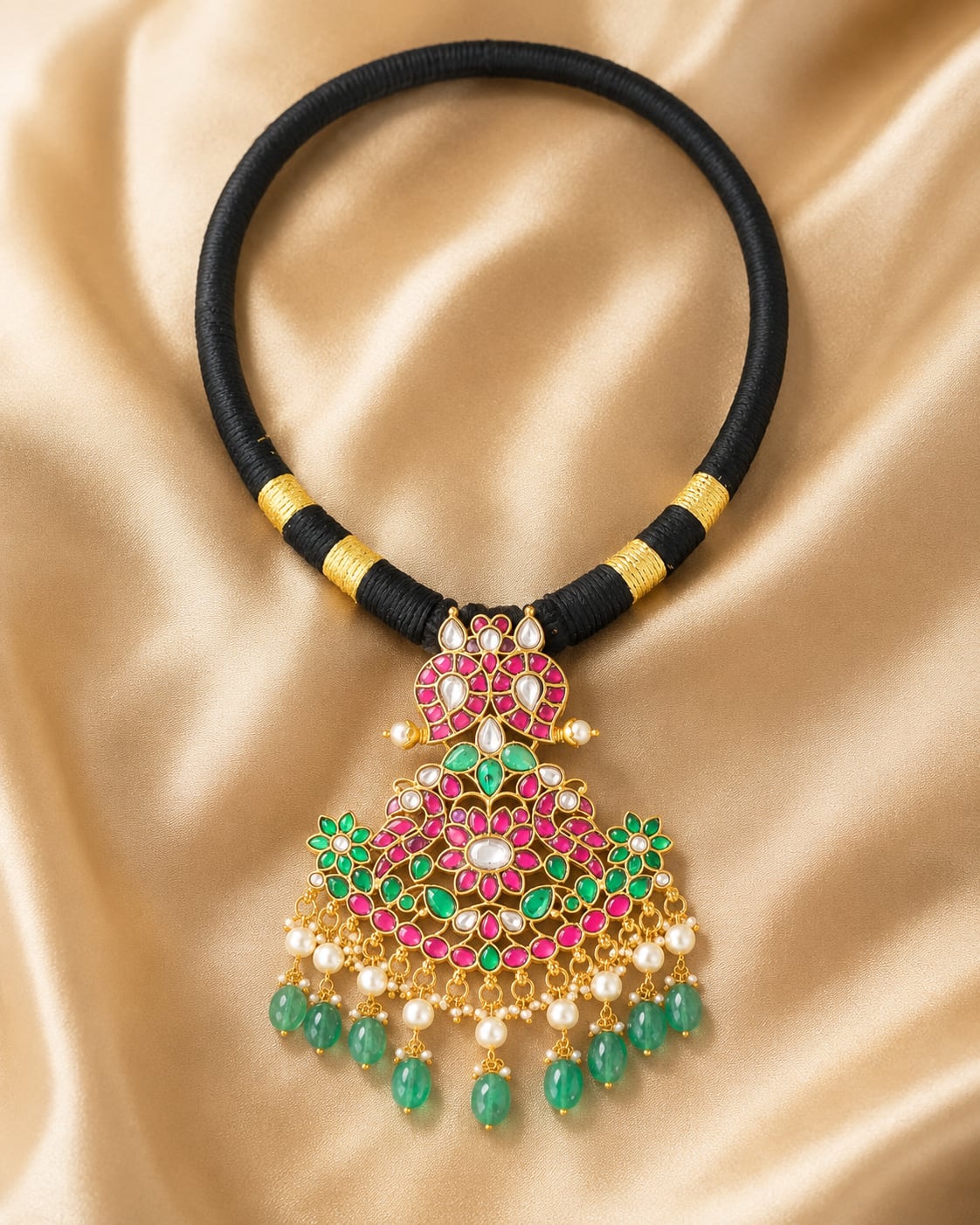 FeelOri real kempu jadau necklace for pattu sarees and South Indian festive styling