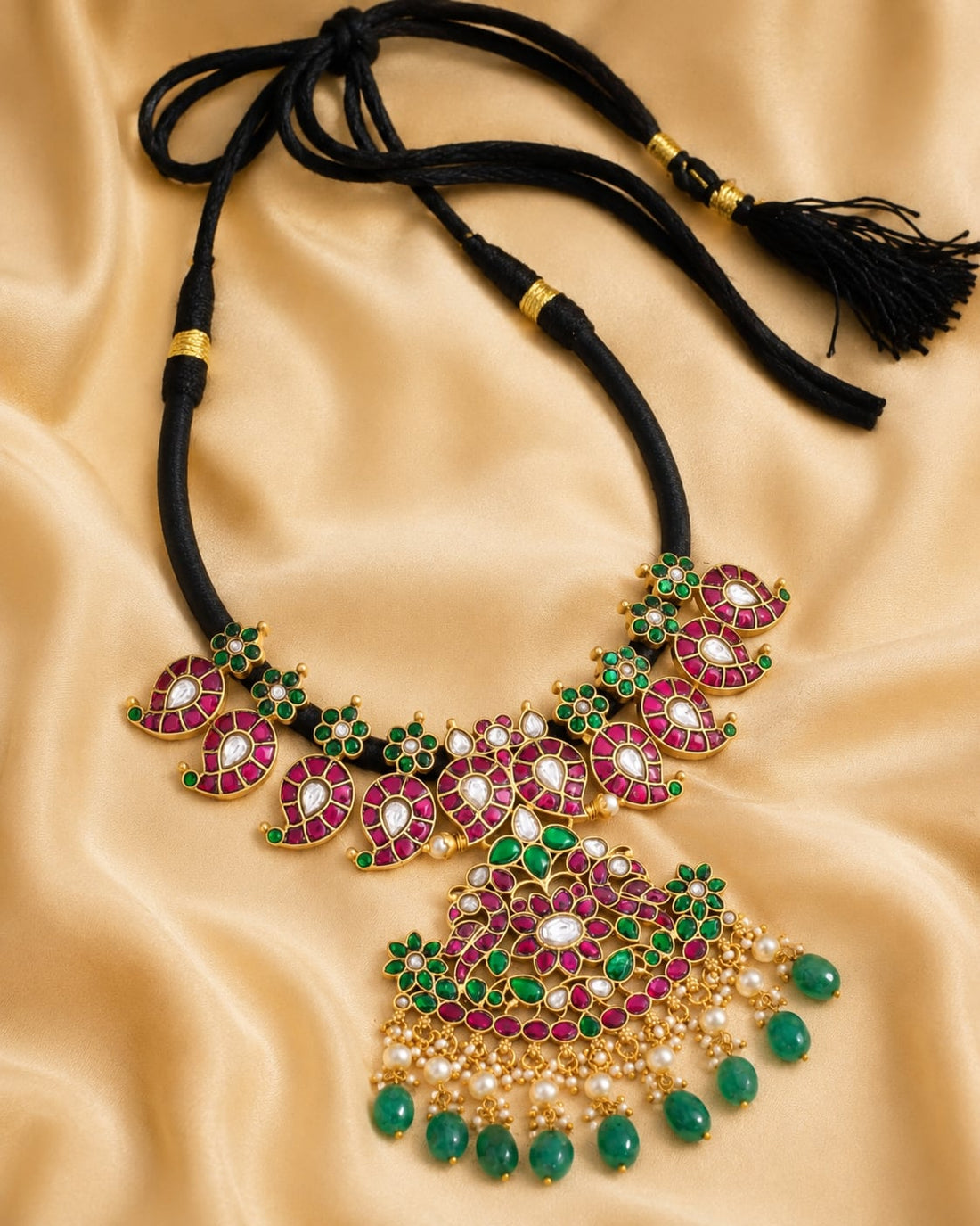 FeelOri real kempu jadau necklace for pattu sarees and South Indian festive styling